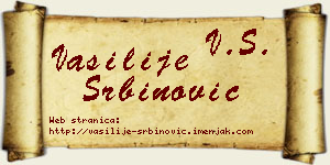 Vasilije Srbinović vizit kartica